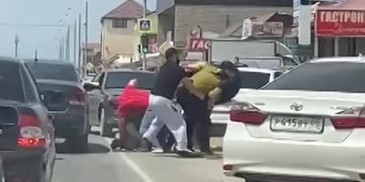 Mass Road Rage Fight In South Of Russia