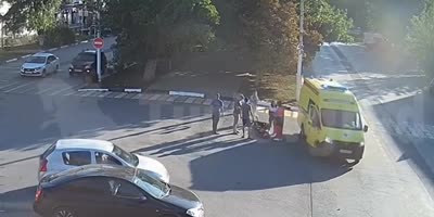 Accident of a driver on an electric scooter
