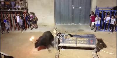 Bull attack Spanish girl(R)