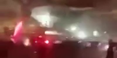 Ambulance caught in armed clashes in Baghdad.