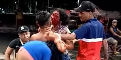 Drunk People Fighting At The Gas Station In Brazil