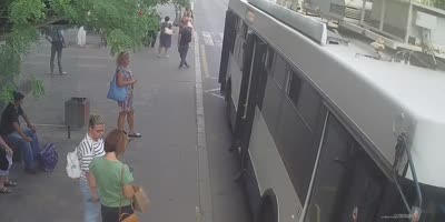 Old Woman Dragged By The Trolleybus In Russia