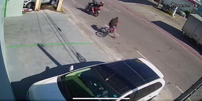 Another Angle Of Guy Getting Shot Over A Bike In Fortaleza Brazil