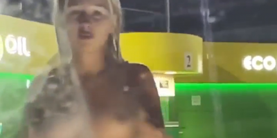 Naked Blurry Girl Wants A Gasoline Shower In Russia