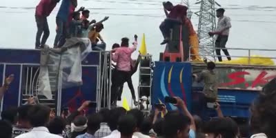 Four Zapped On Top Of Party Truck In India