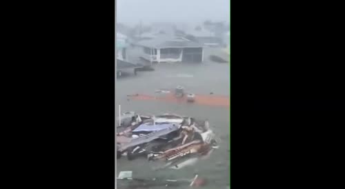 House floats away in Naples during Hurricane Ian