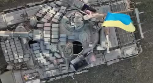 Destruction of a Ukrainian tank