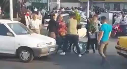 A man in Iran sprinkled pepper on a woman without a hijab
