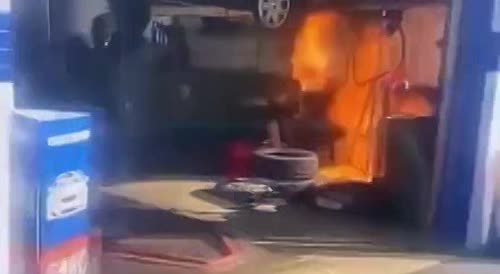 Oh shit, lube shop fire!
