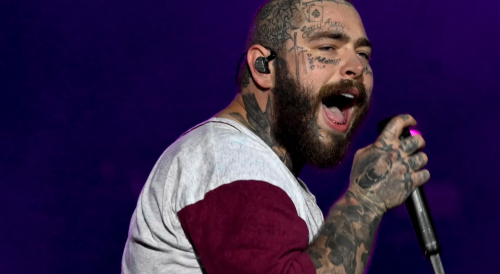 Post Malone cracks 3 ribs after falling on stage at his St. Louis show.