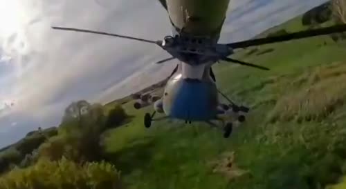 Video allegedly shows Ukraine helicopter flying low as it attacks