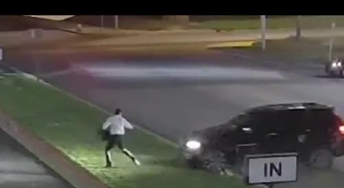 The woman saw her ex-boyfriend and decided to hit him with a car