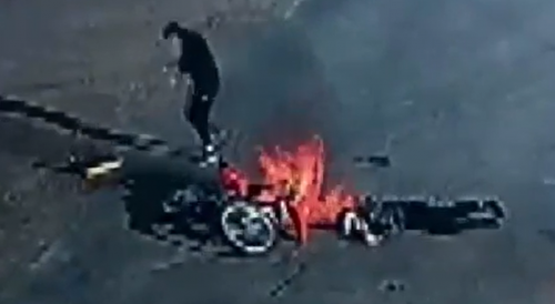 Fiery Fatal Motorcycle Accident In Russia