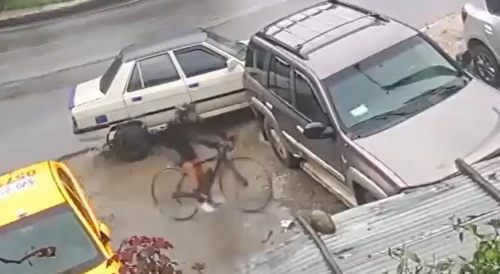 Colombian Cyclist Learns The Hard Way