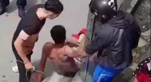 Thief Stripped, Tied To The Pole In Colombia