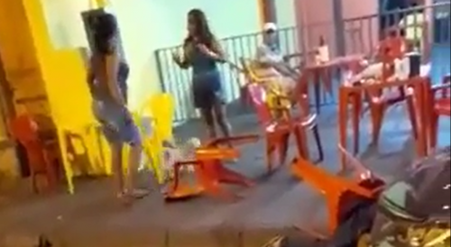 Woman Knocks Out Own Husband And His Side Girl In The Bar