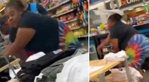 Big black woman destroys Walmart