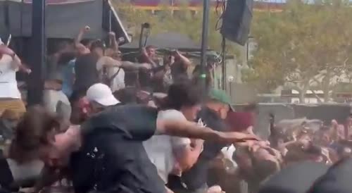 An Intense Moshpit At A Heavy Metal Concert.