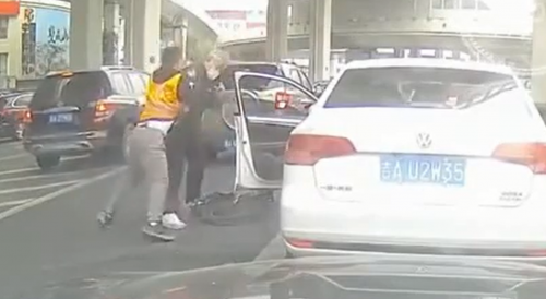 Elderly Cyclist Gets Into Road Rage Fight With An App Driver In China
