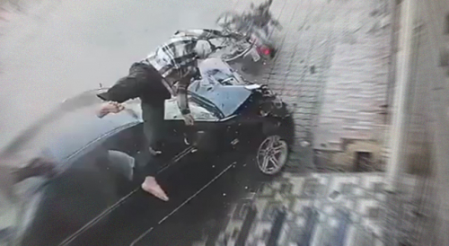 Husband & Wife Wrecked By Out of Control Car