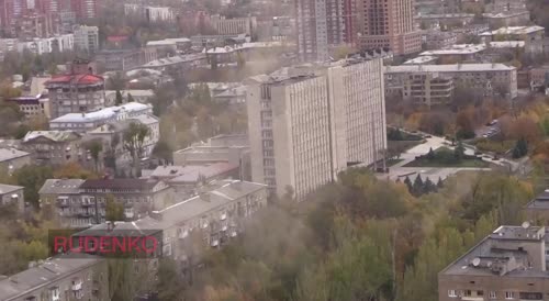 Artillery over Donestk city