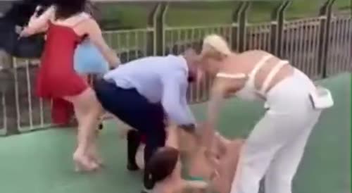 Battle of women at a wedding in Australia