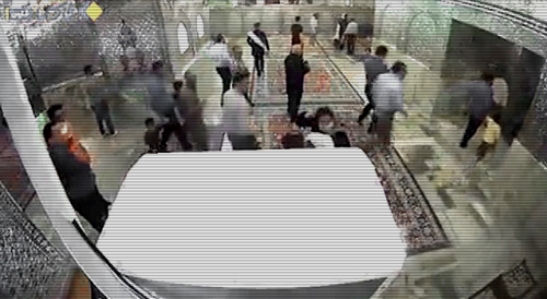 The Moment Men Attack a Shrine in Iran