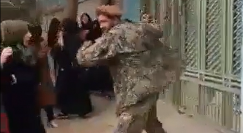 Taliban Member Flogs Protesting Women