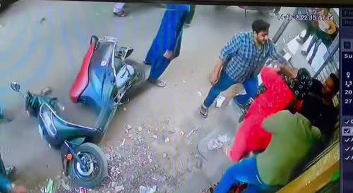 Men Fighting Over A Woman In Ahmedabad, India.