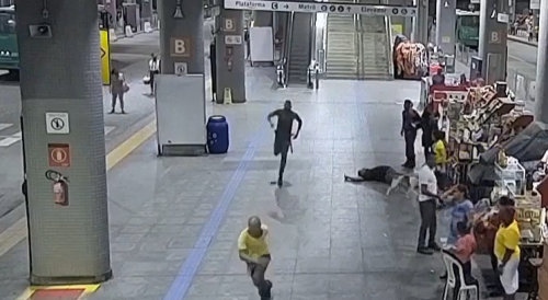 Single Punch Murder At The Metro Station In Salvador, Brazil.