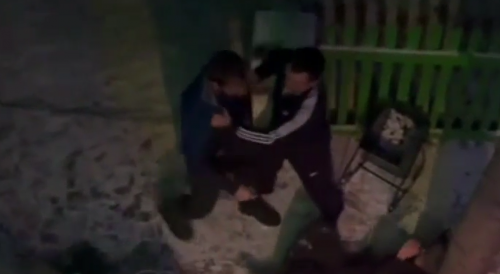 Pack Of Drunk Russians Fighting Outside The Bar