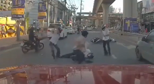 Vicious Gang Attack Caught on Dash Cam in Thailand