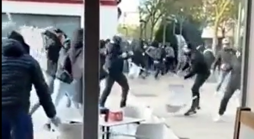 Football Ultras Fighting In Spain.