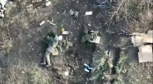 Drone strikes a dugout filled with multiple soldiers in Ukraine