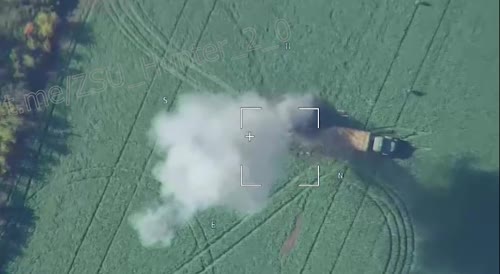 Russian Kamikaze drone destroying Ukrainian Equipment