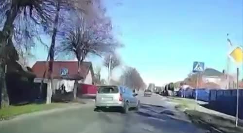 A drunk driver in Russia almost hit a pedestrian