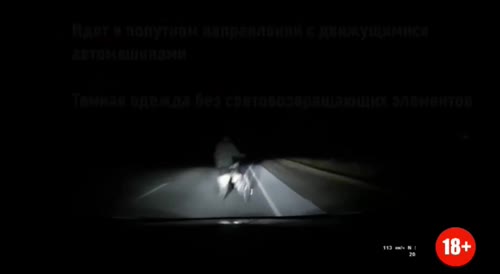 Cyclist Walking On The Road Gets Killed By Dashcam Car In Russia