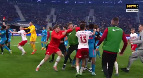 Mass fight after the match "Zenith" - "Spartak"