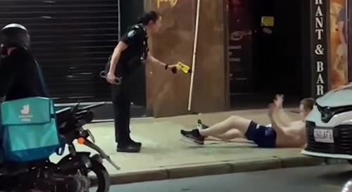 Female Cop Tase Drunk Man In Australia