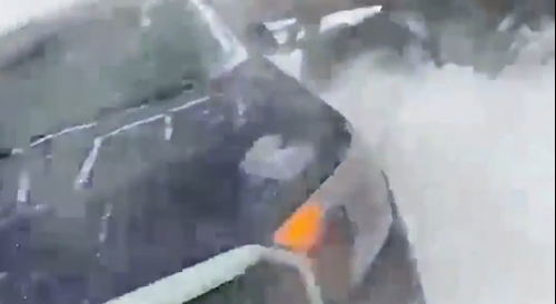 Storm Chaser Vehicle Hit By Truck On Extremely Icy North Dakota Highway While Live Streaming
