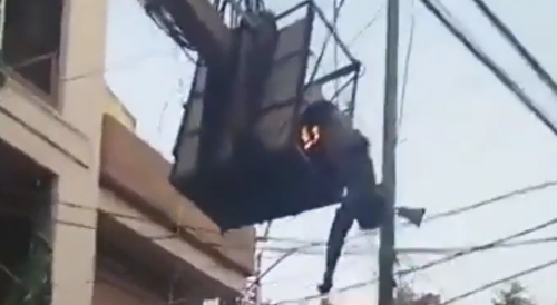 Electrical Worker Meets Live Wire