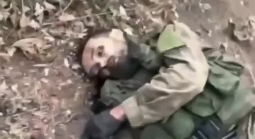 Dead  soldier in the East of Ukraine