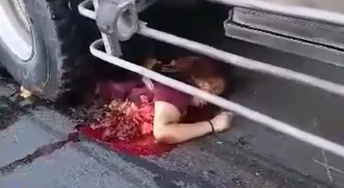 Woman Torn In Half By Truck
