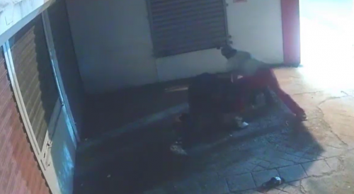 Another Angle Of Violent Robbery With Machete In Dominican Republic