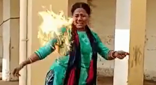 Evicted Woman Turns Herself into a Fireball