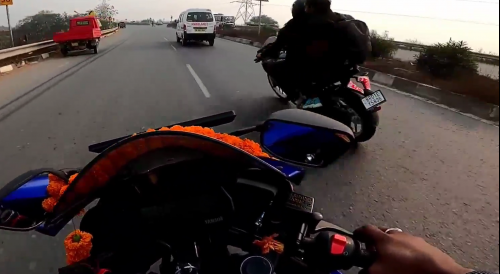 High Speed Motorcycle Accident in India