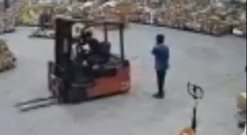 His Last Day Driving A Forklift