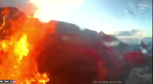 Moment Of Fiery Crash In Mexico