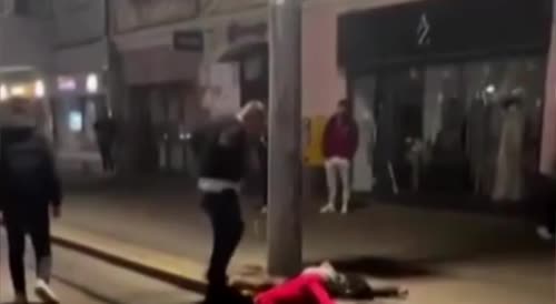 A kick to the head in the center of Bratislava