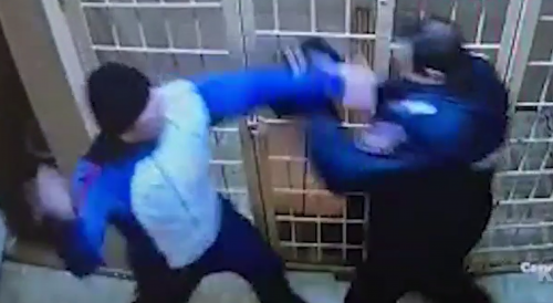 Russian Convict Shanks Guard in the Face